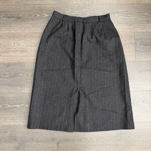 Jack‎ Winter Wool Blend Academia Garconne Pinstriped Skirt Size 14 Gothic Grunge
